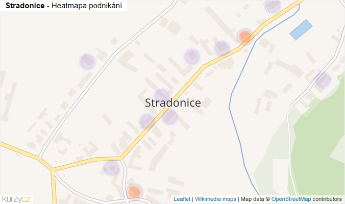 Mapa Stradonice - Firmy v části obce.