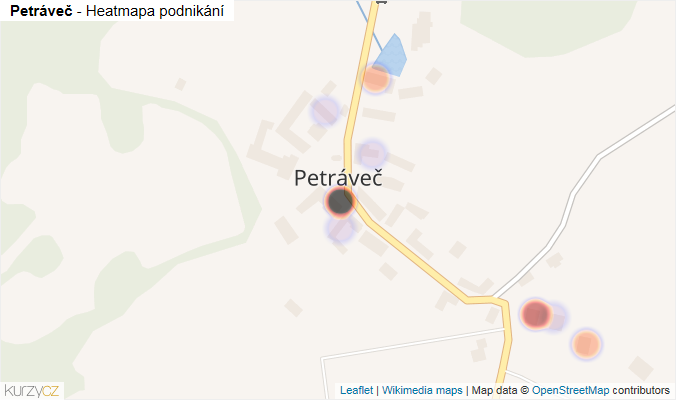 Mapa Petráveč - Firmy v části obce.