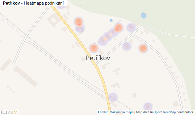 Mapa Petříkov - Firmy v části obce.