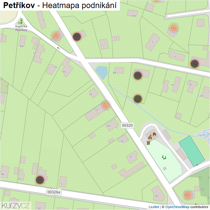 Mapa Petříkov - Firmy v obci.