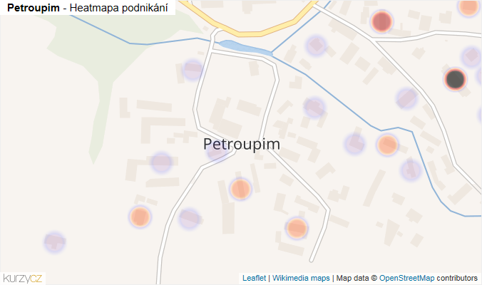 Mapa Petroupim - Firmy v části obce.