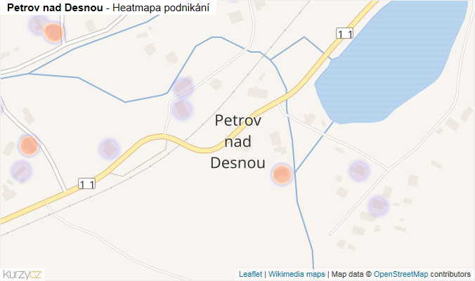 Mapa Petrov nad Desnou - Firmy v části obce.