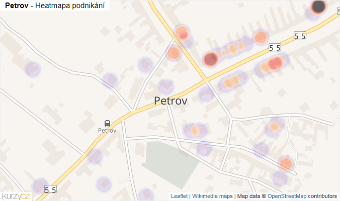 Mapa Petrov - Firmy v části obce.