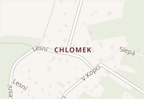 Chlomek v obci Petrov - mapa části obce