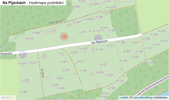 Mapa Na Pijavkách - Firmy v ulici.