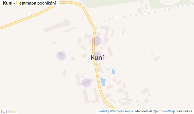 Mapa Kuní - Firmy v části obce.
