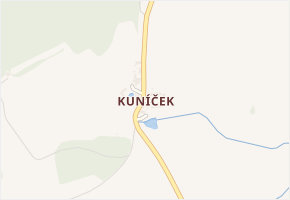Kuníček v obci Petrovice - mapa části obce