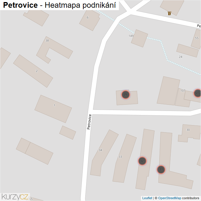 Mapa Petrovice - Firmy v obci.