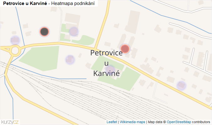 Mapa Petrovice u Karviné - Firmy v části obce.