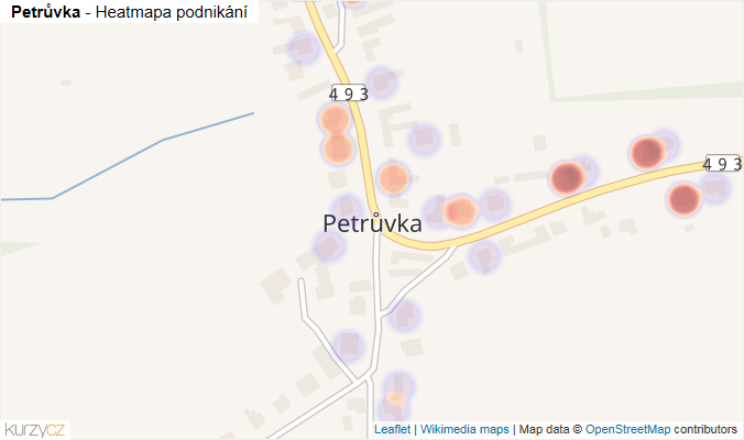Mapa Petrůvka - Firmy v části obce.