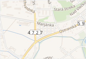 Marjánka v obci Petřvald - mapa ulice