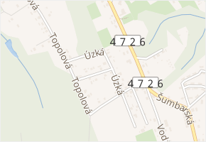 Úzká v obci Petřvald - mapa ulice