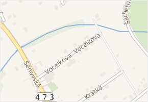 Vocelkova v obci Petřvald - mapa ulice