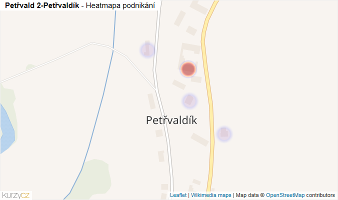 Mapa Petřvald 2-Petřvaldík - Firmy v části obce.