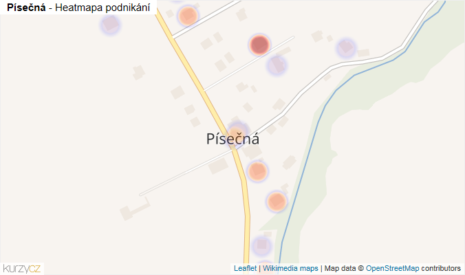 Mapa Písečná - Firmy v části obce.