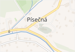 Písečná v obci Písečná - mapa části obce
