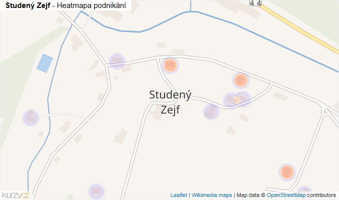 Mapa Studený Zejf - Firmy v části obce.