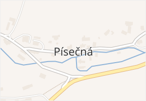 Písečná v obci Písečná - mapa části obce