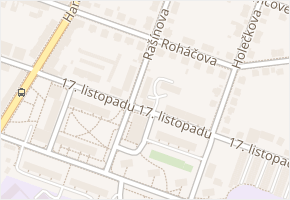 17. listopadu v obci Písek - mapa ulice