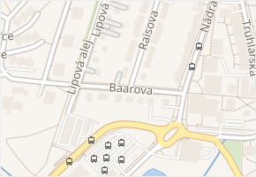 Baarova v obci Písek - mapa ulice