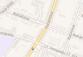 Harantova v obci Písek - mapa ulice
