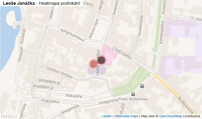 Mapa Leoše Janáčka - Firmy v ulici.