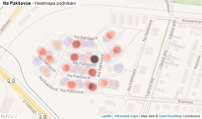 Mapa Na Pakšovce - Firmy v ulici.