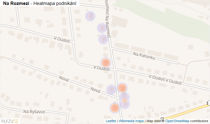 Mapa Na Rozmezí - Firmy v ulici.