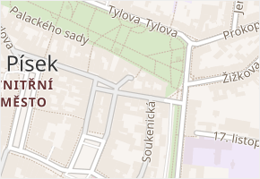 Nerudova v obci Písek - mapa ulice