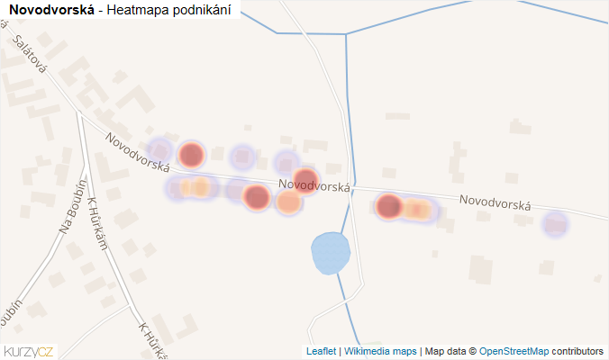 Mapa Novodvorská - Firmy v ulici.