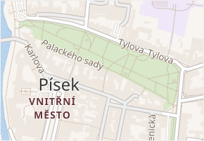 Palackého sady v obci Písek - mapa ulice