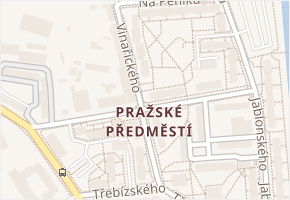 Pražské Předměstí v obci Písek - mapa části obce