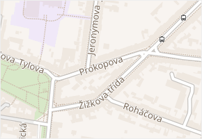 Prokopova v obci Písek - mapa ulice