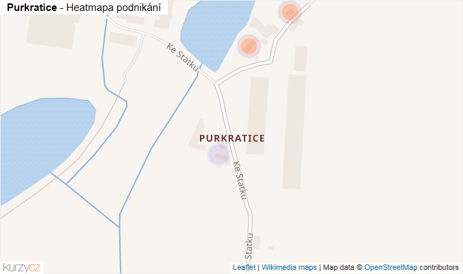 Mapa Purkratice - Firmy v části obce.