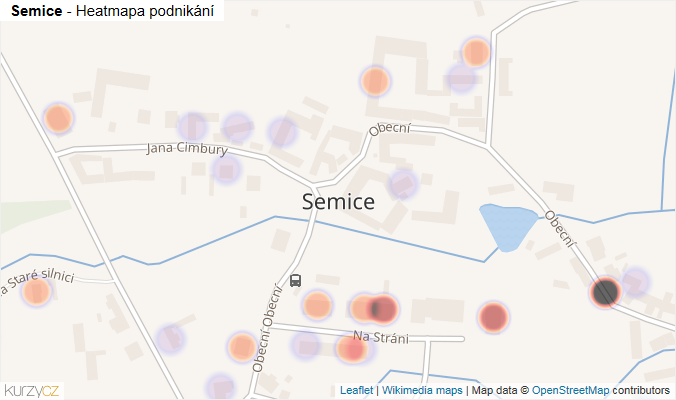 Mapa Semice - Firmy v části obce.