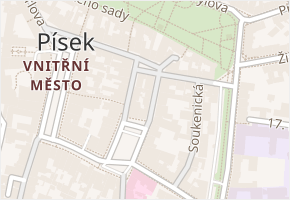 Smetanova v obci Písek - mapa ulice