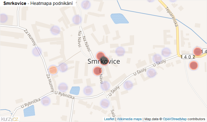 Mapa Smrkovice - Firmy v části obce.