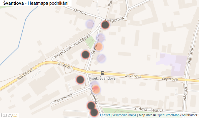 Mapa Švantlova - Firmy v ulici.