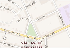 Václavské nám. v obci Písek - mapa ulice