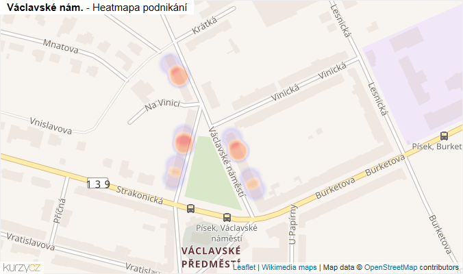 Mapa Václavské nám. - Firmy v ulici.