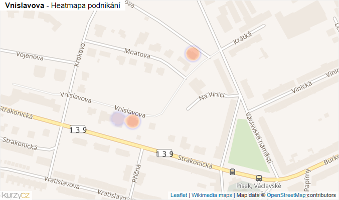 Mapa Vnislavova - Firmy v ulici.