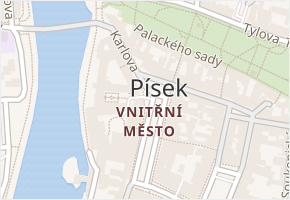 Vnitřní Město v obci Písek - mapa části obce