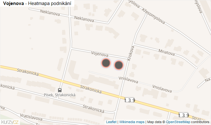 Mapa Vojenova - Firmy v ulici.