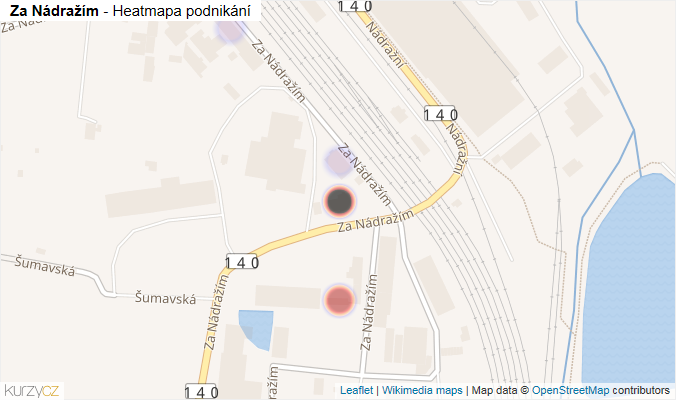 Mapa Za Nádražím - Firmy v ulici.