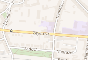 Zeyerova v obci Písek - mapa ulice