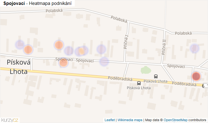 Mapa Spojovací - Firmy v ulici.
