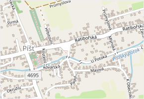 Hasičská v obci Píšť - mapa ulice