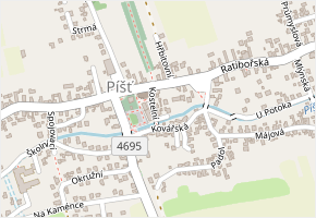 Kostelní v obci Píšť - mapa ulice
