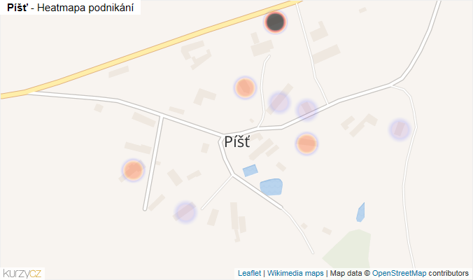 Mapa Píšť - Firmy v části obce.