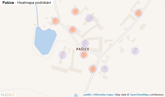 Mapa Pašice - Firmy v části obce.